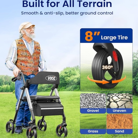 VOCIC Walkers for Seniors, Foldable Walker - Picture 5 of 9